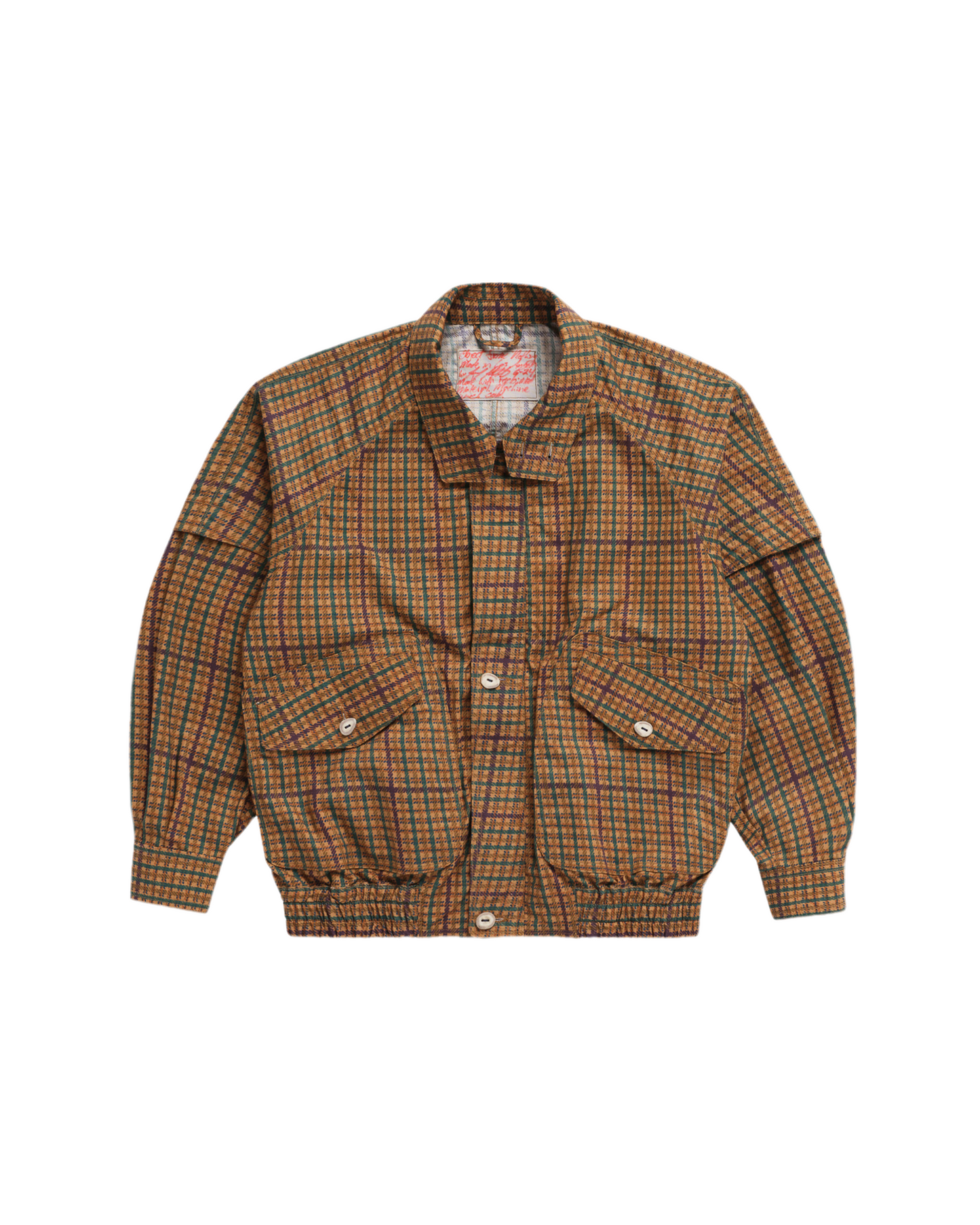 Object from Nothing Plaid Wind Breaker on a white background