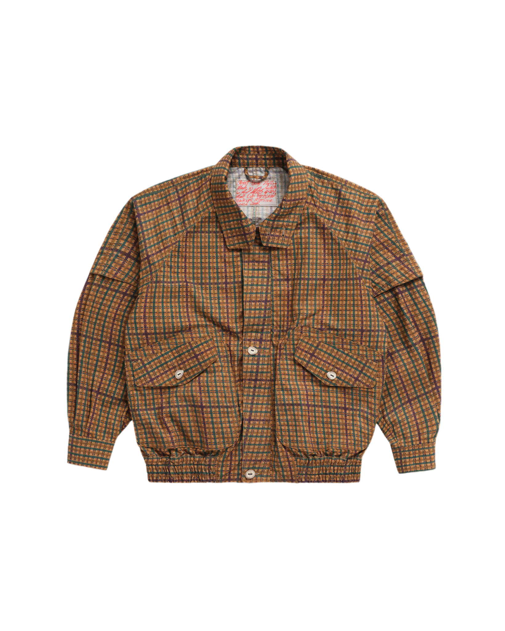 Object from Nothing Plaid Wind Breaker on a white background
