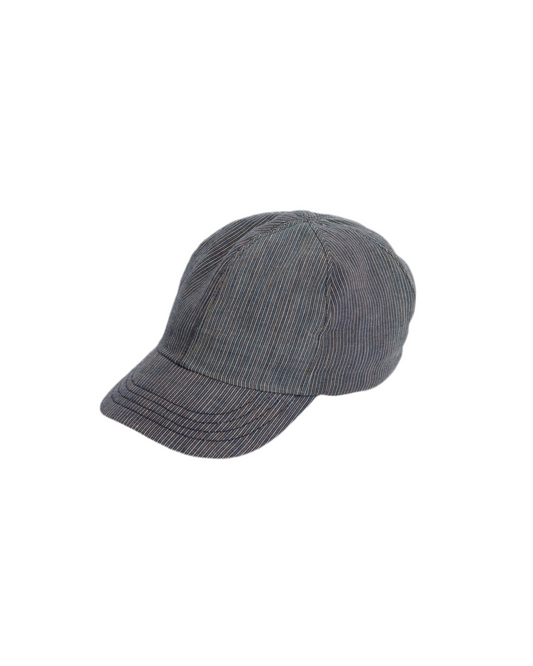 Object From Nothing Blue Thin Stripe Warden Cap on a white background