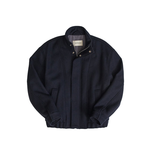 The Bomber Jacket — Navy Wool