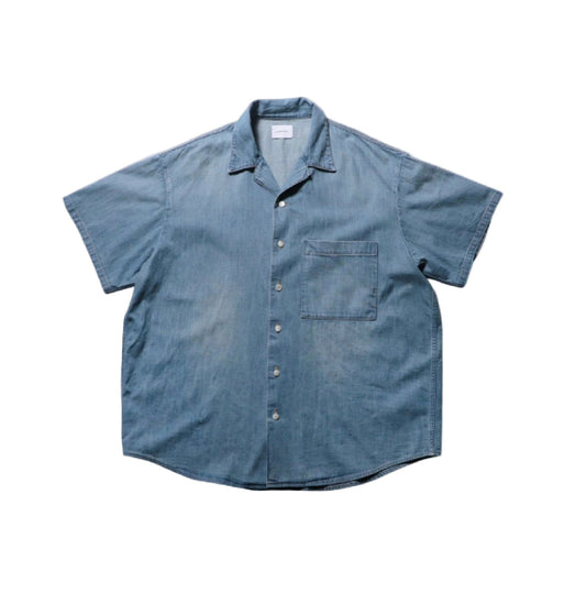 Big Open Collar Shirt - Vintage Wash/Light Indigo