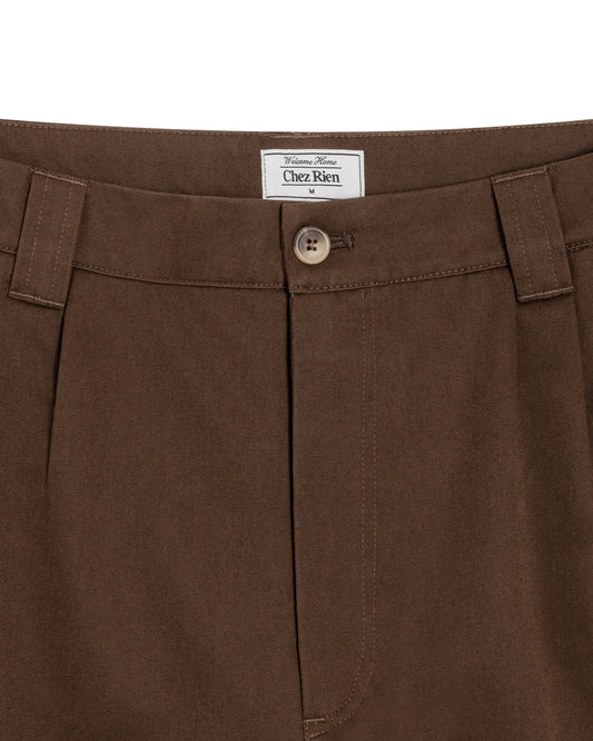 Giant Pleated Shorts - Walnut