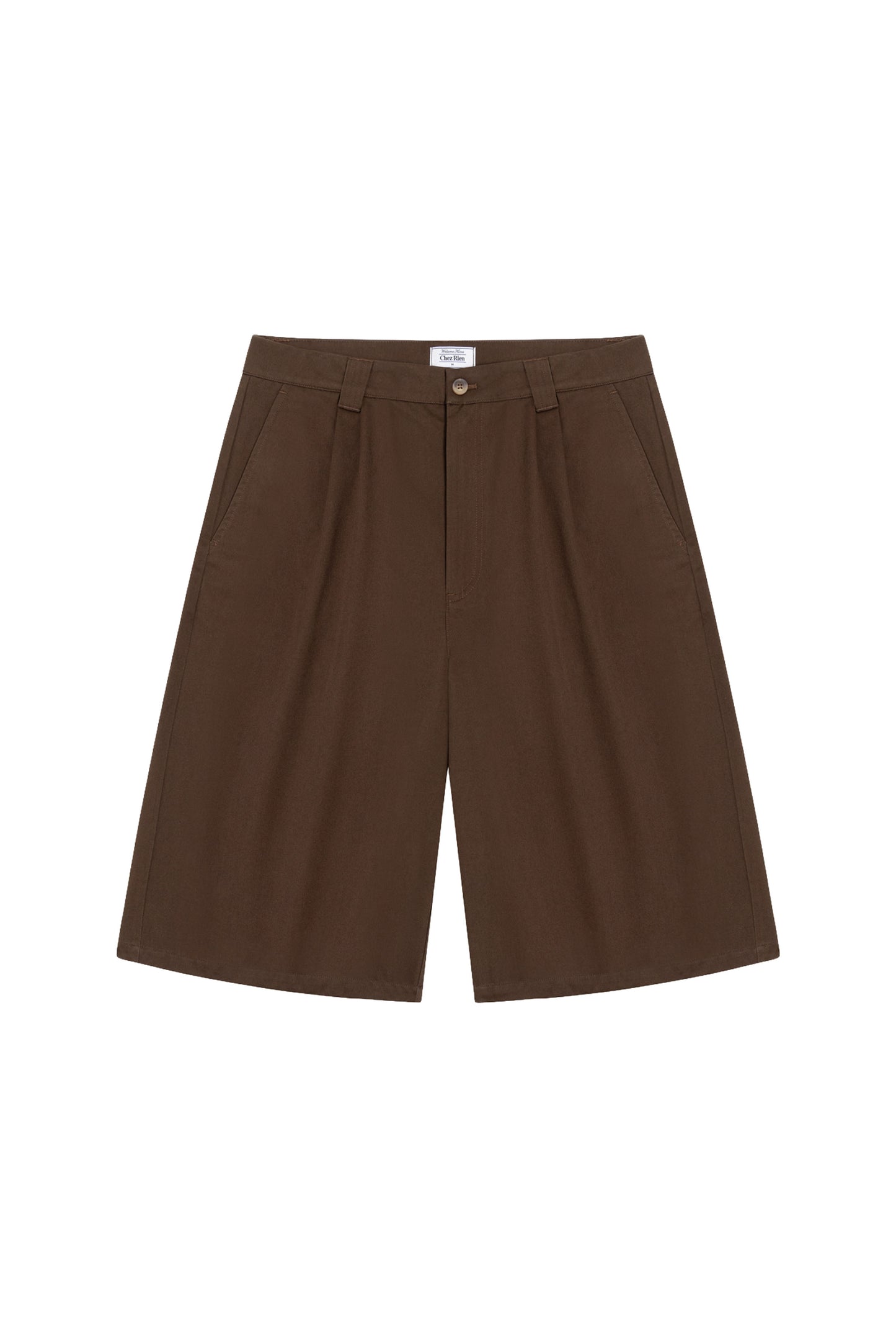 Giant Pleated Shorts - Walnut