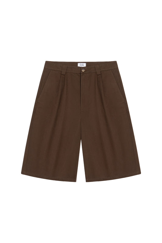 Giant Pleated Shorts - Walnut