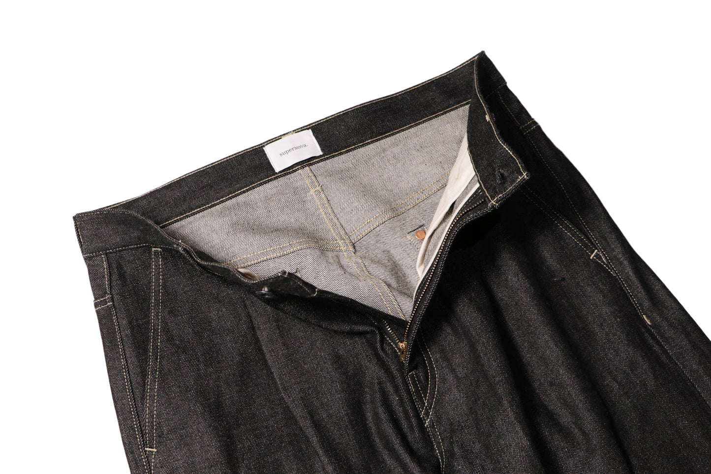 Wide Selvedge Denim - Rigid Denim/Black