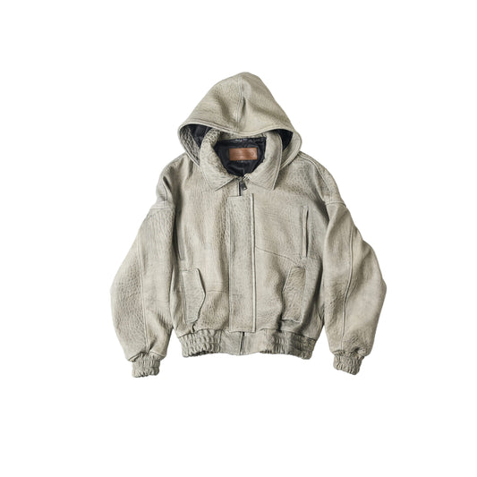RAAS Grey Leather Bomber