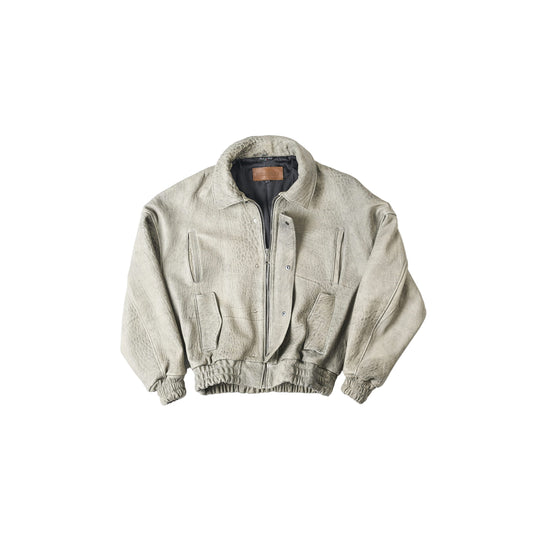 RAAS Grey Leather Bomber