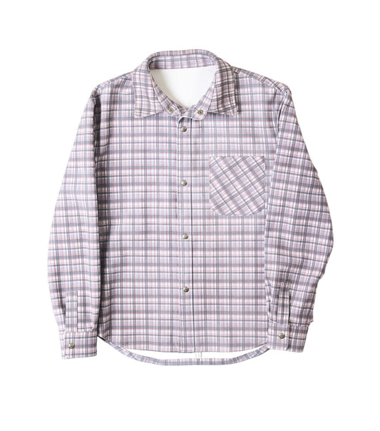 Leather Tartan Shirt - Light Grey