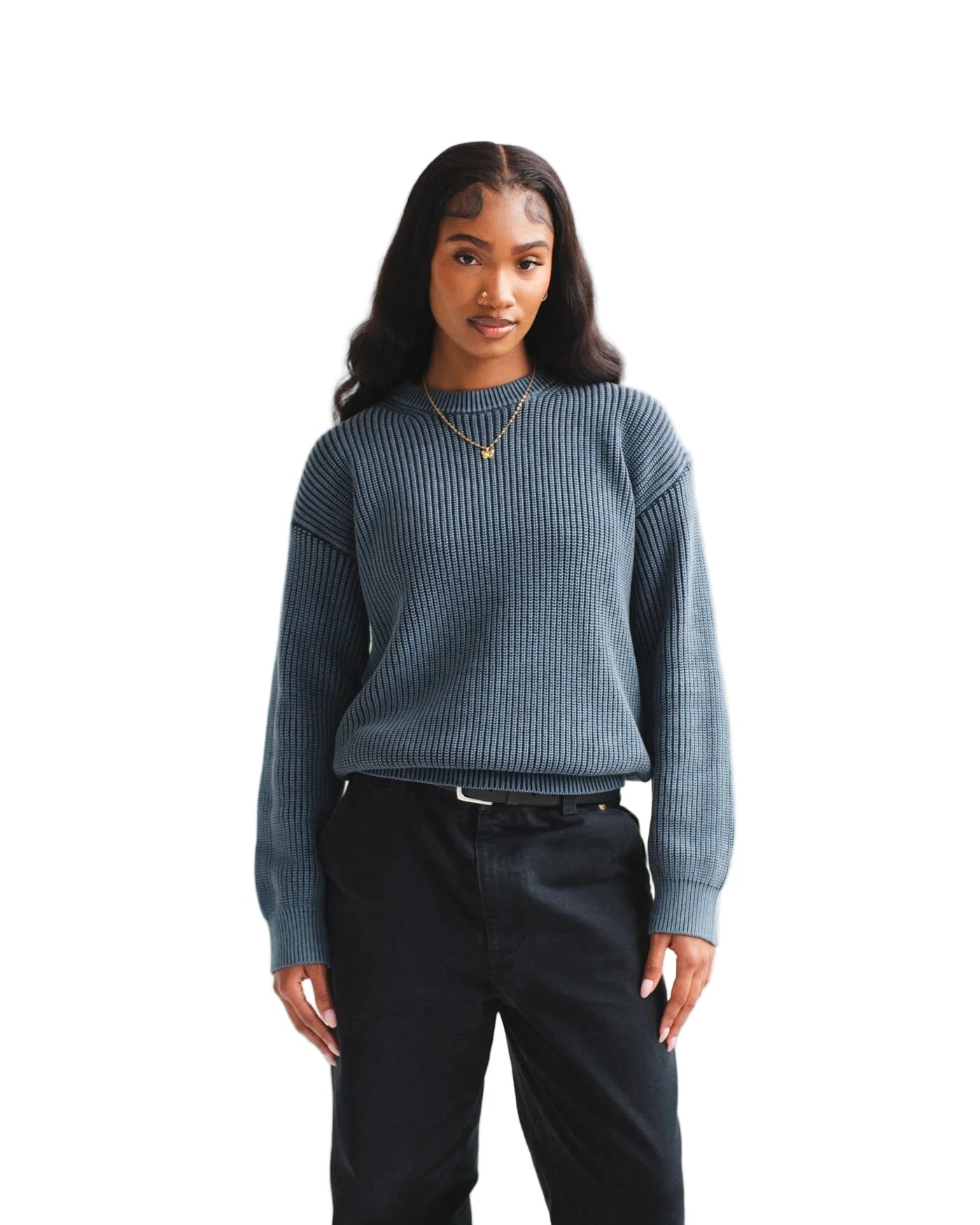 Heavy Shaker Sweater - Navy