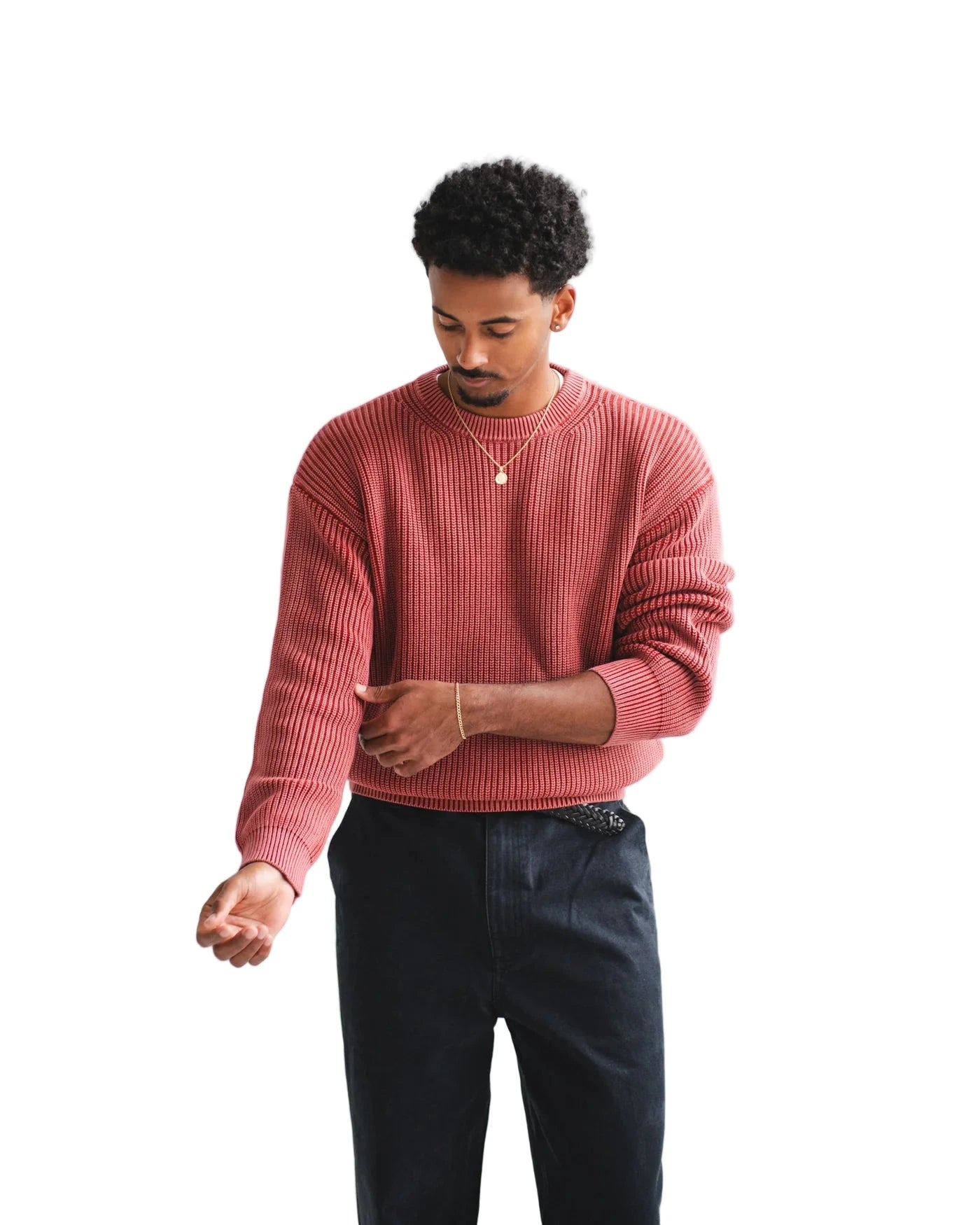 Heavy Shaker Sweater - Cherry