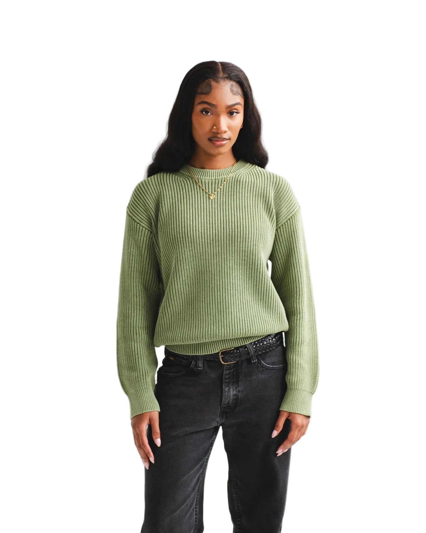Heavy Shaker Sweater - Olive