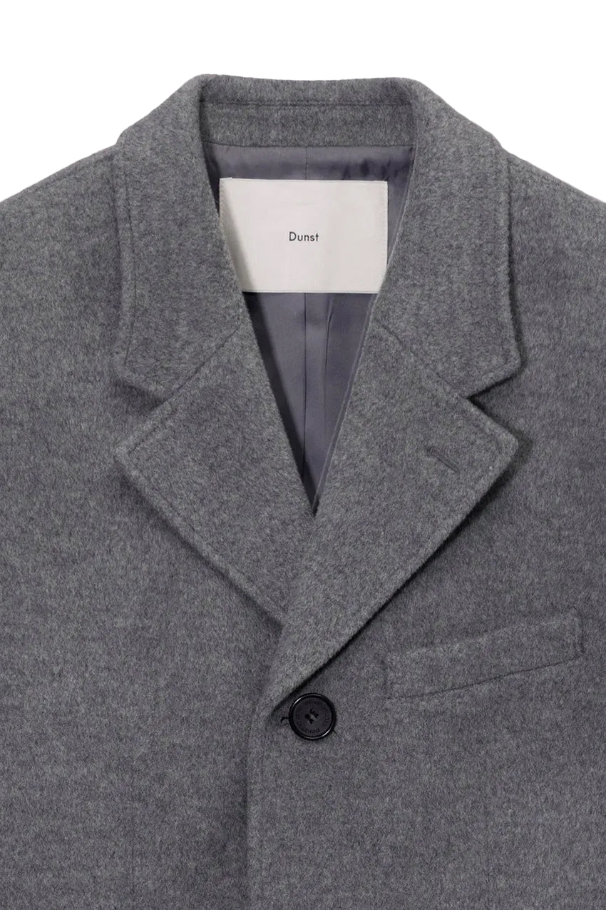 Unisex 2-Way 3 Button Cashmere Coat Melange Grey