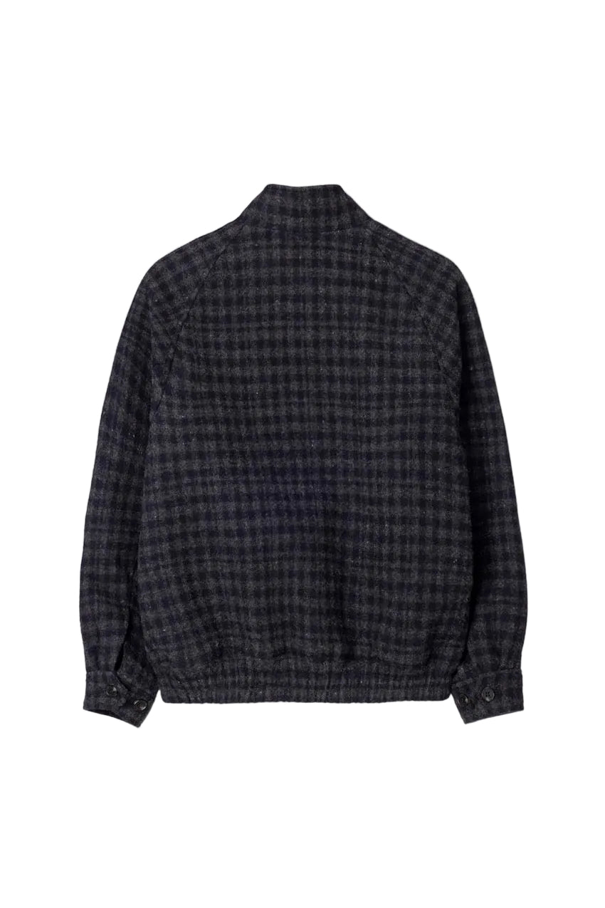 Unisex Harrington Quilted Wool Blouson - Deep Navy Check
