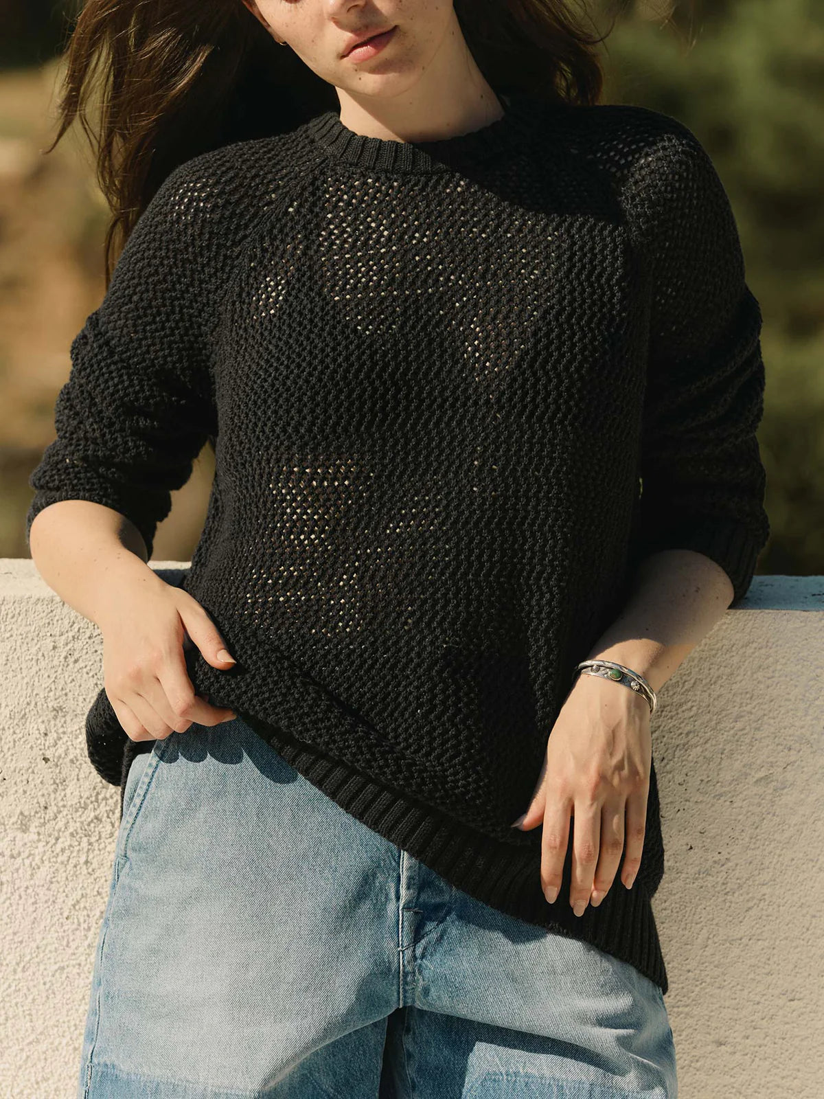Cascabel Open Weave Sweater - Black