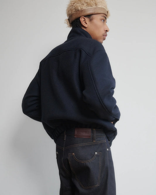 The Bomber Jacket — Navy Wool