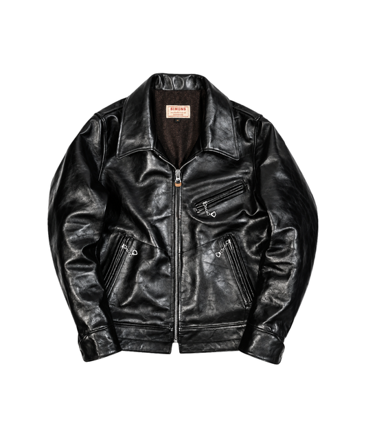 Mulholland Leather Motorcycle Jacket — Black