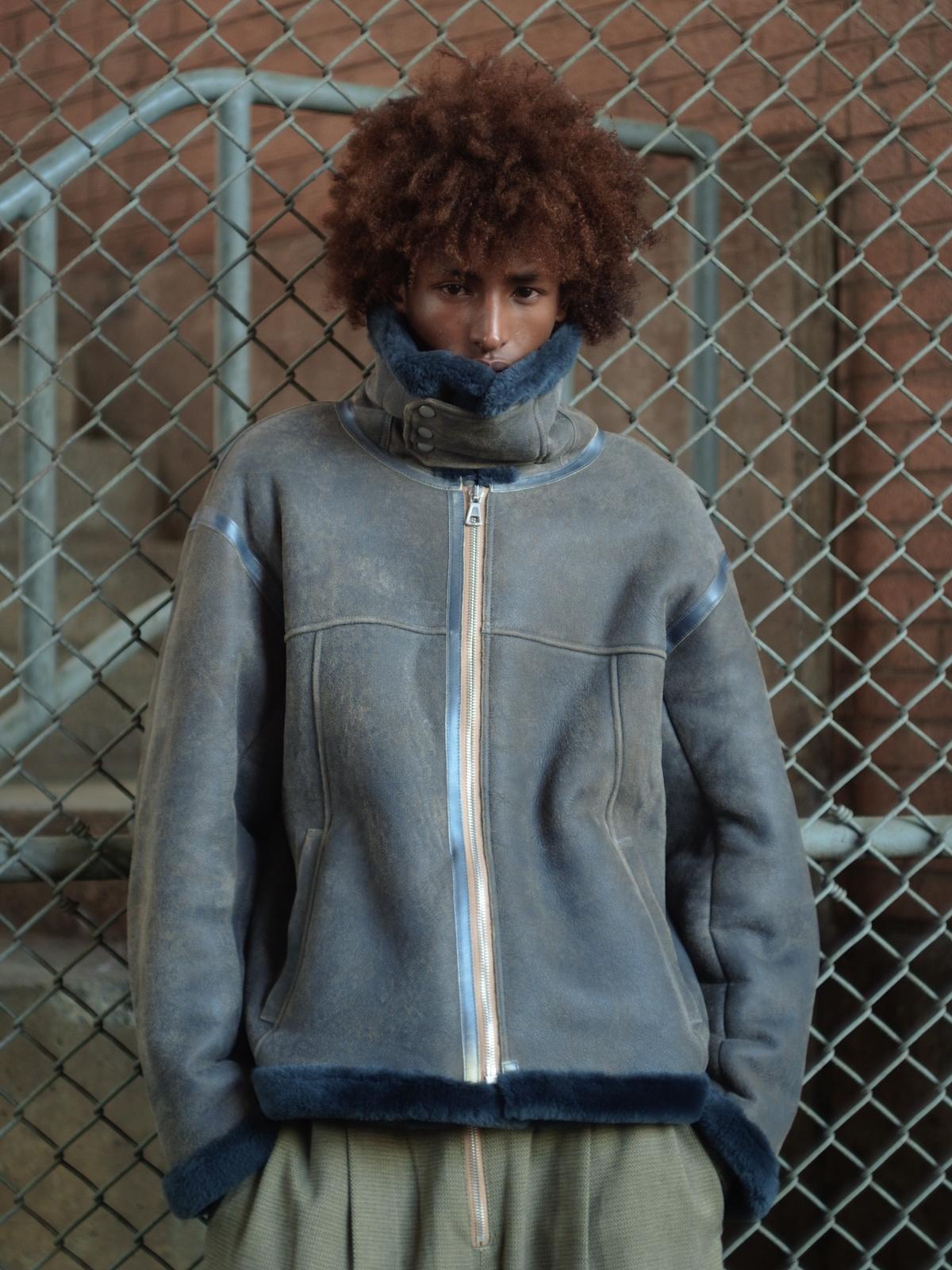 Atlas Leather Shearling Jacket — Rhino