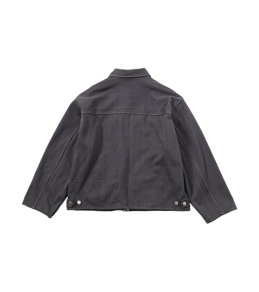 Quilted Black Diamond Trucker Jacket - Charcoal