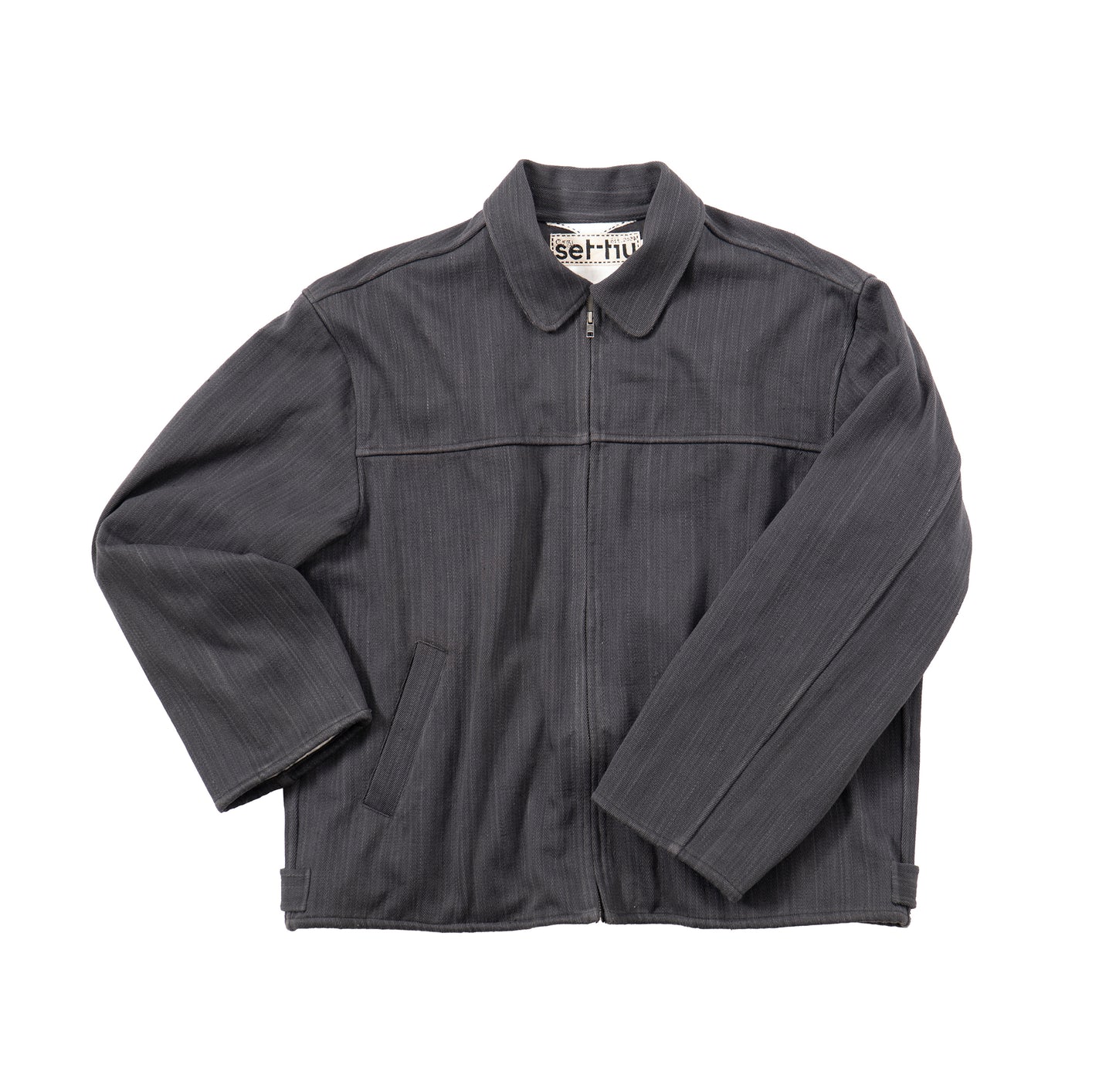 Quilted Black Diamond Trucker Jacket - Charcoal