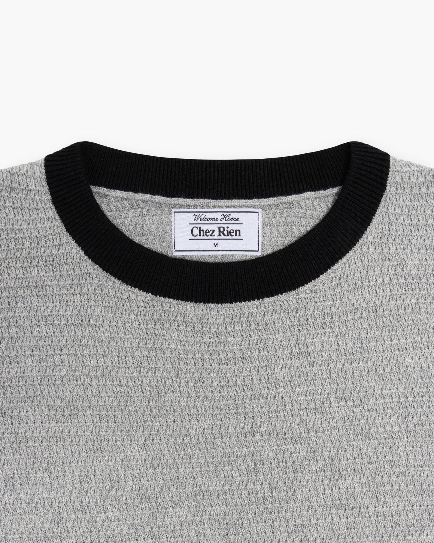 Textured Ringer Tee - Heather Grey