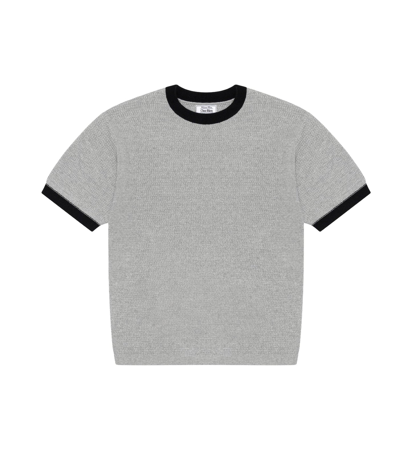 Textured Ringer Tee - Heather Grey