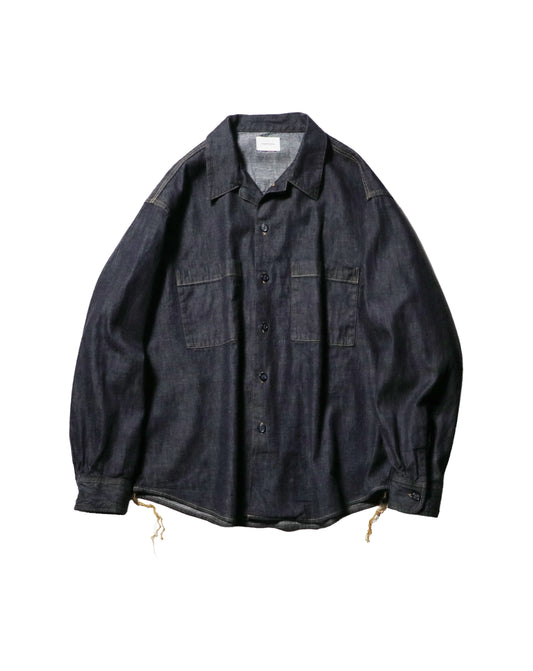 One Wash Denim Big Shirt — Indigo