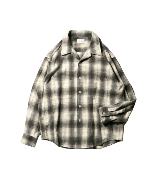 Ombre Check Flannel Shirt — Natural Brown