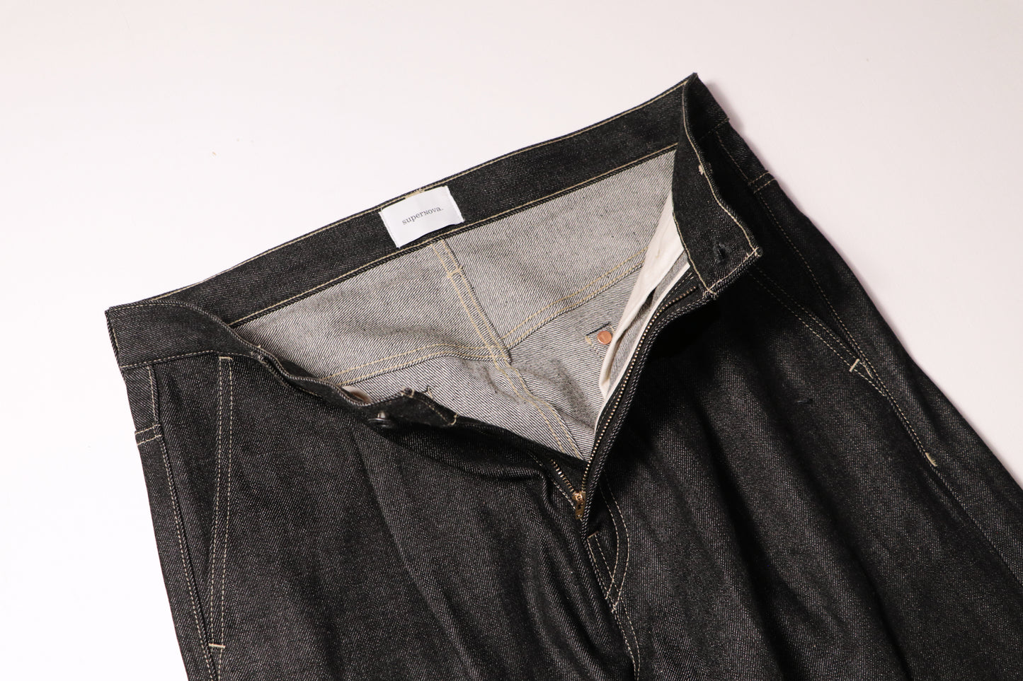 Rigid Denim Selvedge Jeans - Black