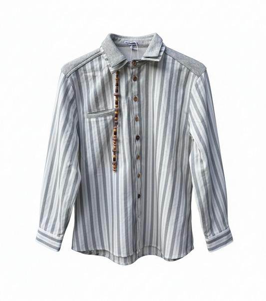 Striped Beaded Long Sleeve