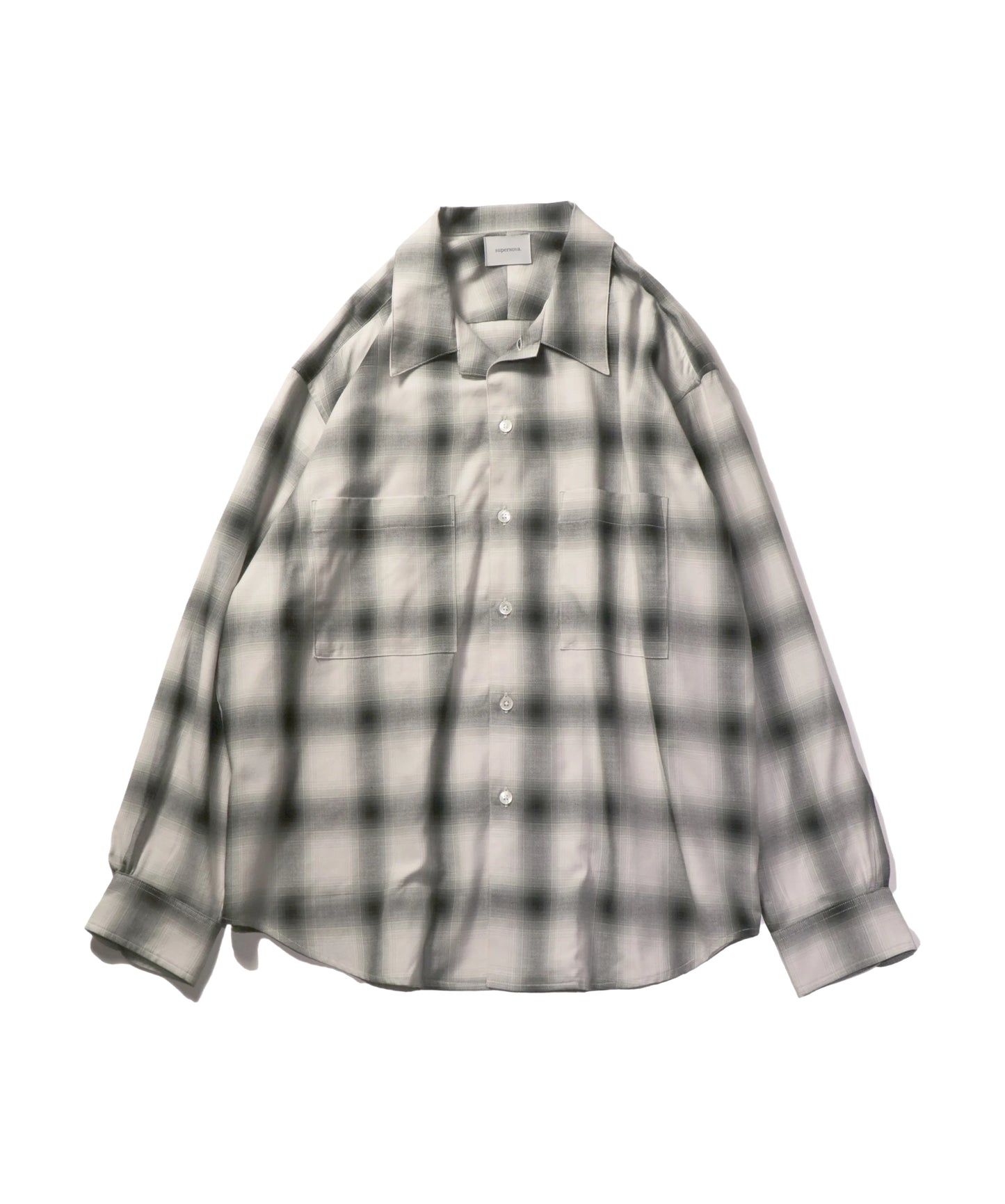 Split Yoke Big Shirt - Ombre Check / Natural