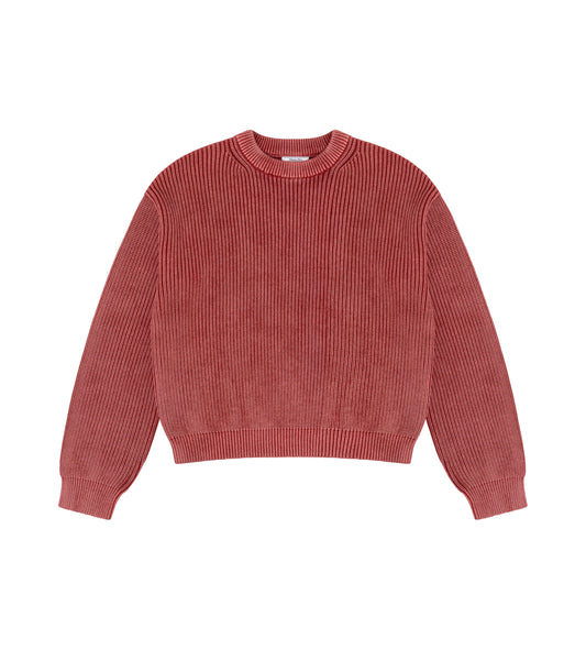 Heavy Shaker Sweater - Cherry