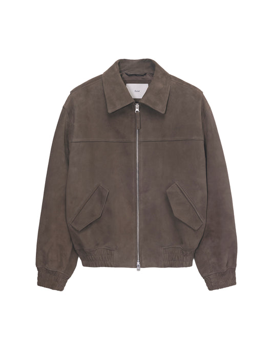 Refined Suede Blouson — Taupe Suede