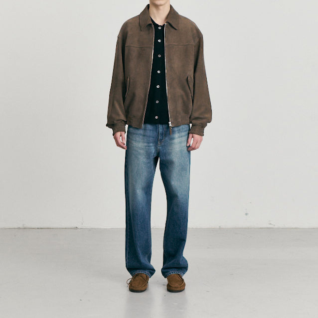 Refined Suede Blouson — Taupe Suede