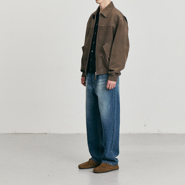 Refined Suede Blouson — Taupe Suede