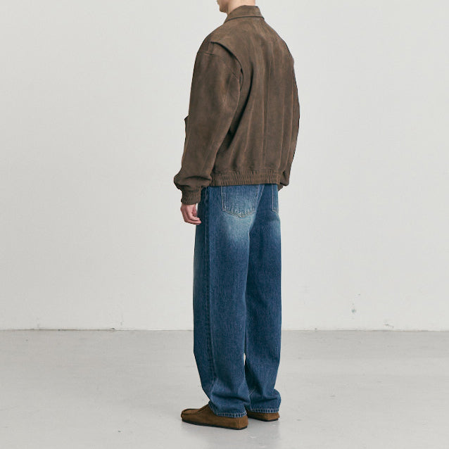 Refined Suede Blouson — Taupe Suede