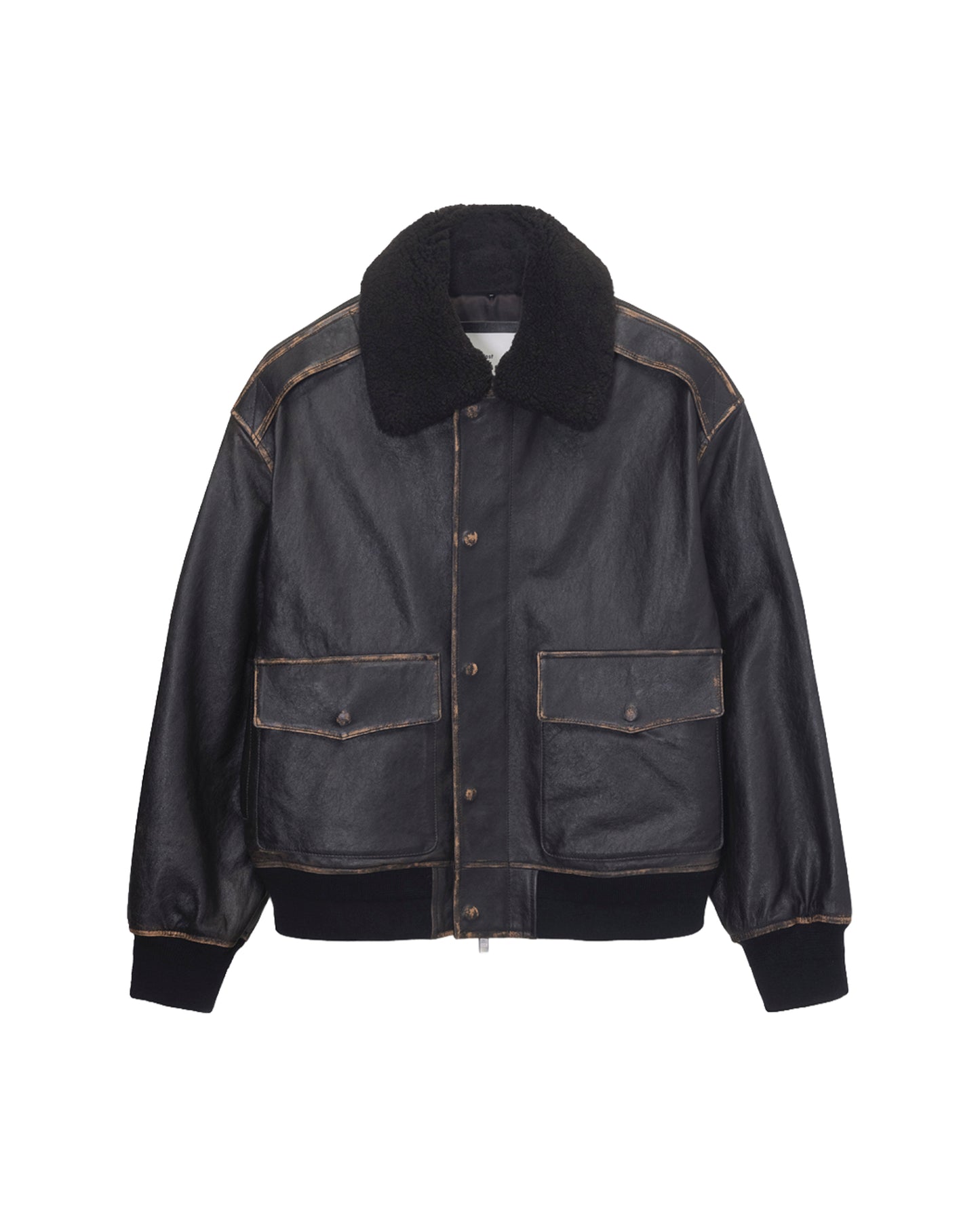 Detachable A-2 Leather Blouson — Brushed Black