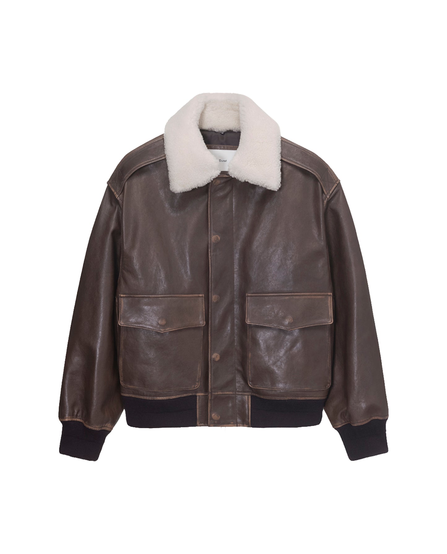 Detachable A-2 Leather Blouson — Brown