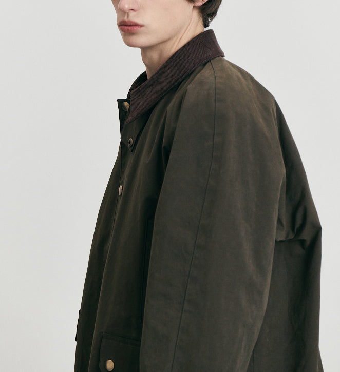 Waxed Cotton Hunting Jacket — Khaki