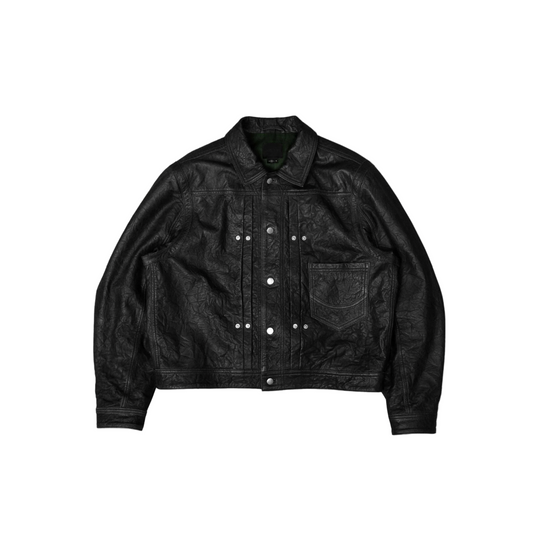 Crinkled Lambskin Leather Jacket