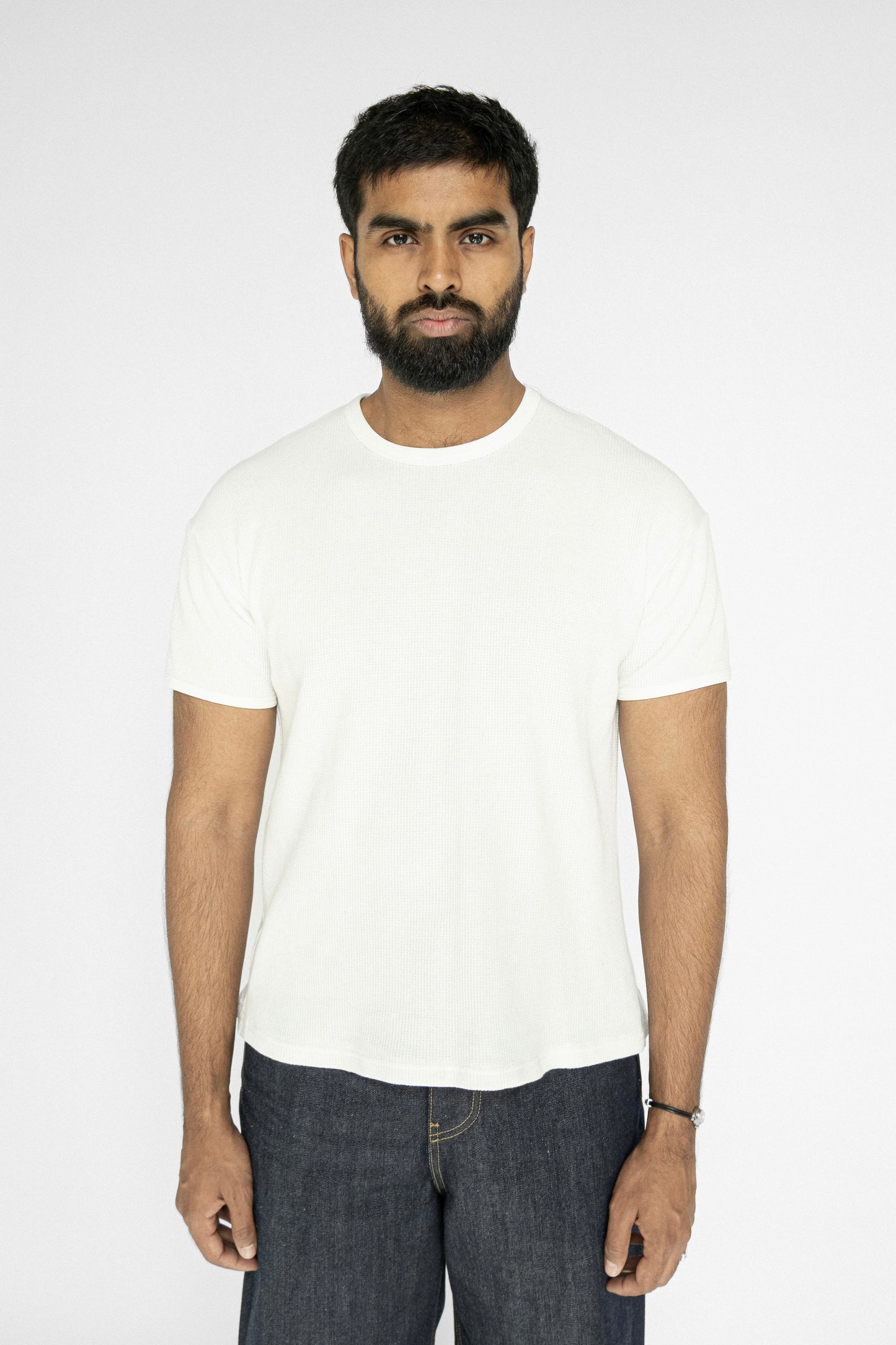 Waffle Knit T-Shirt - White