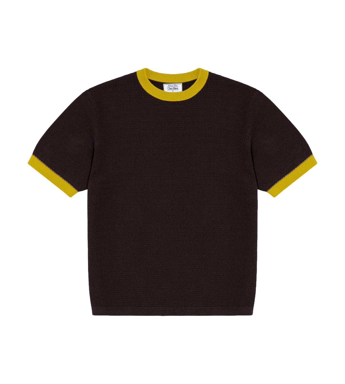 Textured Ringer Tee - Mocha