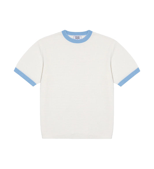 Textured Ringer Tee - Bone