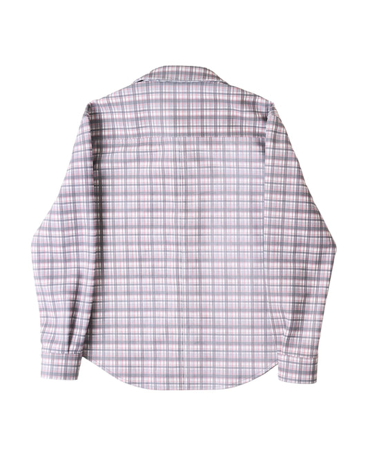 Leather Tartan Shirt - Light Grey