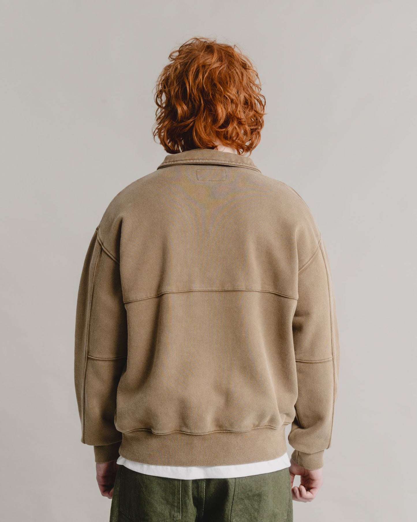 Green Man 1/4 Zip - Biscuit