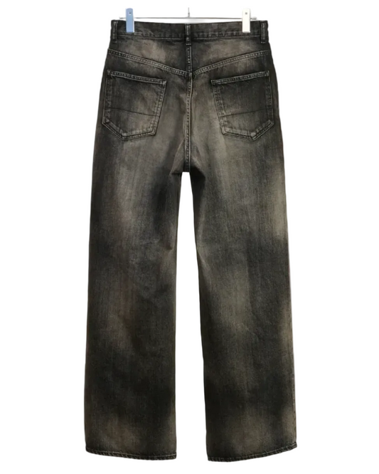 Aging Middle Straight 5P Denim Pants - Black