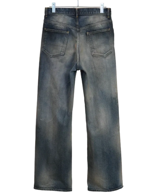Aging Middle Straight 5P Denim Pants - Indigo