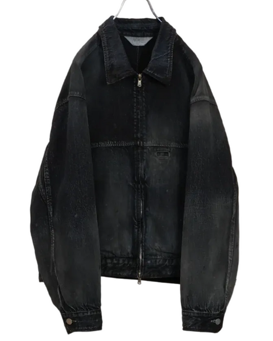 Denim Zipup Jacket - Black