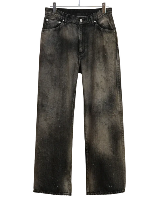 Aging Middle Straight 5P Denim Pants - Black