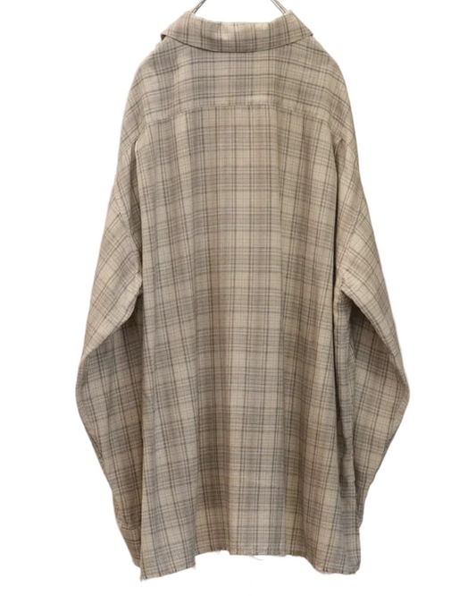 Aging Rayon Check Shirt - Beige
