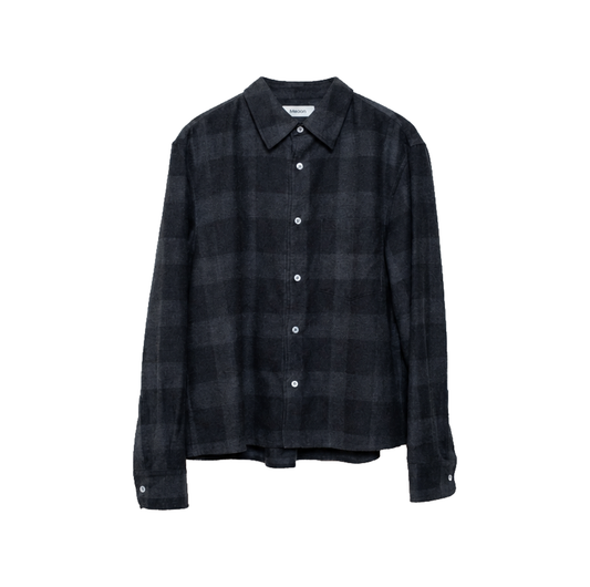 The Khumbu Yak Wool Flannel - Charcoal Buffalo Check